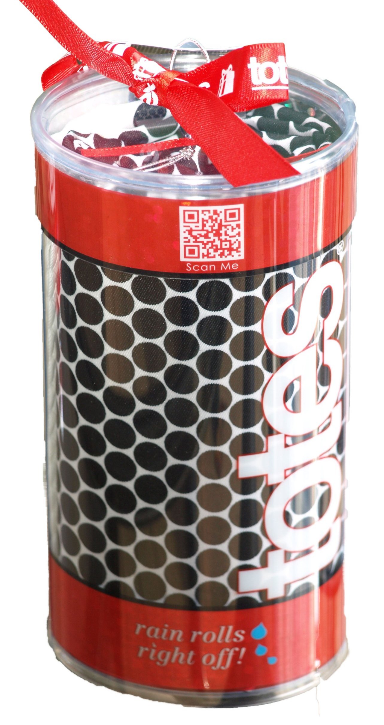 totes Micro Dot Black & White Women Waterproof Polyester Rain Head