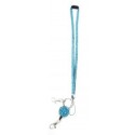 Blue Crystal Retractable Lanyard Keychain Badge Holder