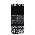 Damask Hanging Travel Cosmetic Case w/ Black Trim