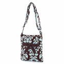 Belvah Brown & Turquoise Quilted Damask Crossbody Bag