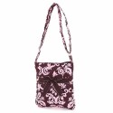 Belvah Brown & Pink Quilted Damask Crossbody Bag