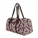 Belvah Brown & Pink Quilted Damask Large Duffle Bag