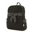 Belvah Black Quilted Solid Medium Zippered Backpack