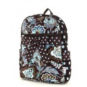 Belvah Brown and Turquoise Quilted Floral Medium Backpack 