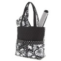 Belvah Black & White Quilted Floral 3 Pc Diaper Bag