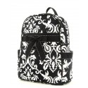 Belvah Black & White Quilted Damask Medium Backpack 