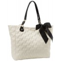 Betsey Johnson Mine & Yours Cream Quilted Tote Handbag