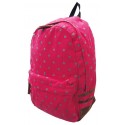J. Carrot Fuchsia Polka-Dot Print Canvas Backpack Bag