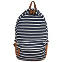 J. Carrot Navy & White Striped Fleece Backpack Bag