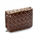Patent Brown Houndstooth Crossbody Handbag