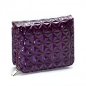 Patent Purple Houndstooth Crossbody Handbag