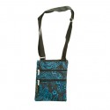 Blue Paisley on Black Crossbody Purse