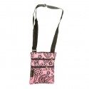 Black Paisley on Pink Crossbody Purse