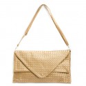 Gold Woven Clutch Evening Handbag