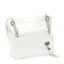 White Lillian Quilted Chain Strap Purse Hanbag