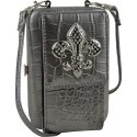 Silver Mini Fleur De Lis Crystal Purse Wallet