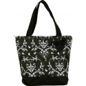 Black and White Damask Tote Beach Bag
