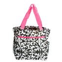 Black and White Damask Beach Bag
