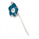 Teal Flower Crystal Bookmark