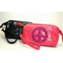 25 Black & 25 Pink Glitter Peace Cosmetic Cases