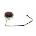 20 Purple Crystal with Clear Border Purse Hooks