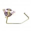 Purple Dragonfly Crystal Gold Purse Hook