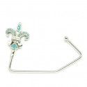 Blue Crystal Fleur De Lis Purse Hook