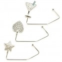 3 Crystal Purse Hooks (Martini, Star & Heart)