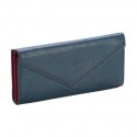 Mundi Blue Envelope Wallet With Burgundy Stitching& Lining