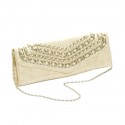 Cream Chain Clutch Handbag