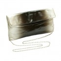 Black Patent Fade Clutch w/Detachable Chain Strap