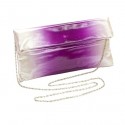 Purple Patent Fade Clutch w/Detachable Chain Strap