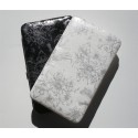 2 Flower Flat Wallets: White Flower and Black Flower w/Matching Checkbook Holders