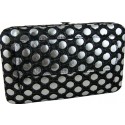 Silver Dot Clutch Wallet w/Outside Pocket