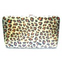 Leopard Pattern Flat Wallet w/Matching Checkbook Holder