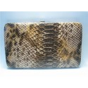 Brown Snake Pattern Flat Wallet w/Matching Checkbook Holder