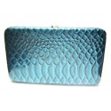 Teal Snake Flat Wallet w/Matching Checkbook Holder