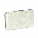 Silver Flower Flat Wallet w/Matching Checkbook Holder