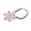 Pink Crystal Flower Glasses Clip