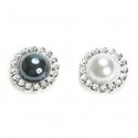 2 Pearl Glasses Hook Brooches: White & Black