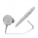 Clear Crystal Pen & Mirror Purse Hook Gift Pack