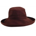 Scala Chocolate Cotton Bucket Hat with Inner Drawstring