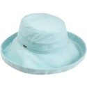 Scala Aqua Cotton Bucket Hat with Inner Drawstring