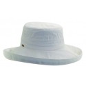 Scala White Cotton Bucket Hat with Inner Drawstring