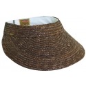 Scala Chocolate Straw Braid Sun Visor