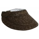 Scala Brown Straw Braid Sun Visor