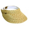 Scala Natural Straw Braid Sun Visor