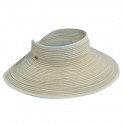 Scala Natural Sewn Braid Large Brim Roll-Up Sun Visor