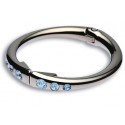 Hematite Clipa with Blue Swarovski Crystals Bracelet Purse Hook