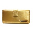 Kenneth Cole Gold Flat Thin Snap Wallet